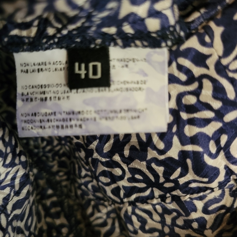 Balenciaga Blue & White Silk Floral Boho Puff Sleeve Dress - Picture 7 of 8